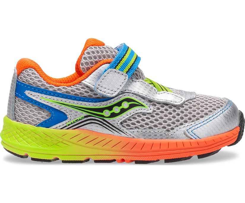 Kids' Saucony Ride 10 Jr. Sneakers Silver / Orange / Green | Singapore 756WNBY